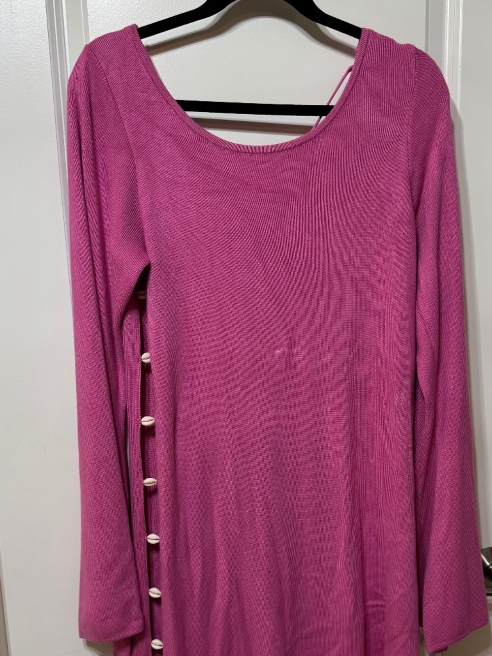 Anthropologie Celandine Pink Shell Side Slit Swim Cover Up Dress XL